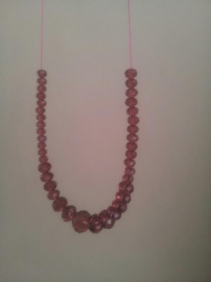 Purple crystal beads necklace 2